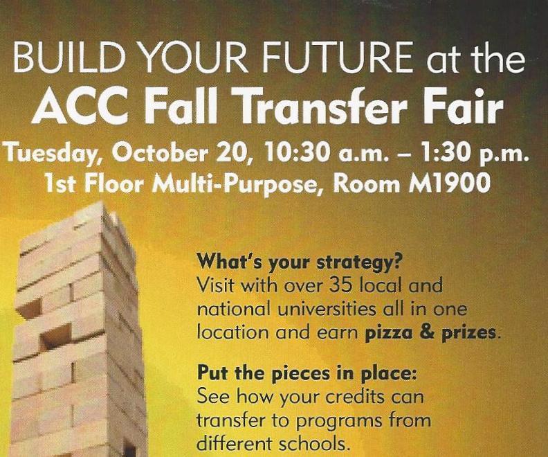 College Transfer Fair coming, and you still have time to prepare questions, and your course data