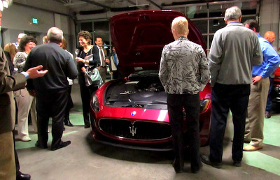 A Maserati attracts attention at ACC Foundation fund-raiser.