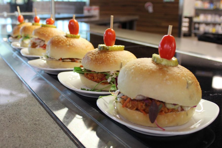 University of Colorado Boulder Campus Dining Services offered vegan barbecue sandwiches on Oct. 4, 2017 during the Forward Food Leadership Summit.