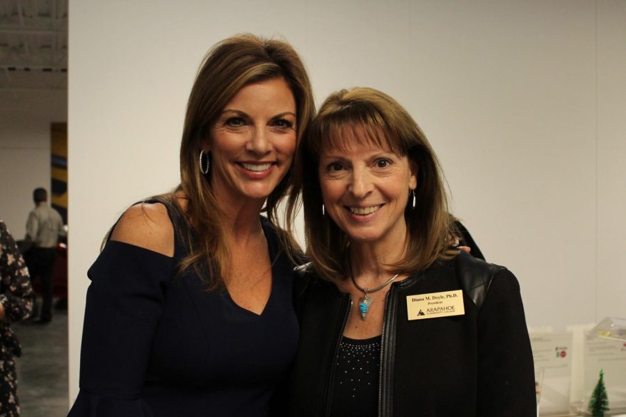 Libby Weaver, former Fox 31 news anchor and Dr. Diana Doyle, president of Arapahoe Community College spoke at the Grapes and Hops to Grads fundraiser on Wednesday, Nov. 8, 2017.