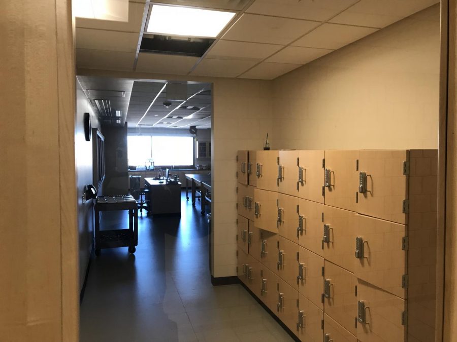 Students now get storage space for their belongings outside of the new science labs. The renovation to the third floor of ACCs main building on the Littleton campus was recently completed.
