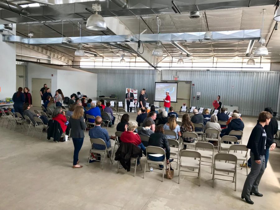 Many+arrived+early+to+the+CD-4+Town+Hall+For+Our+Lives+event+at+the+Douglas+County+Fairgrounds+Barn+in+Castle+Rock%2C+Colo.+on+April+7.+Soon+after+discussions+began%2C+empty+seats+were+filled+and+some+attendees+stood+in+the+back.+