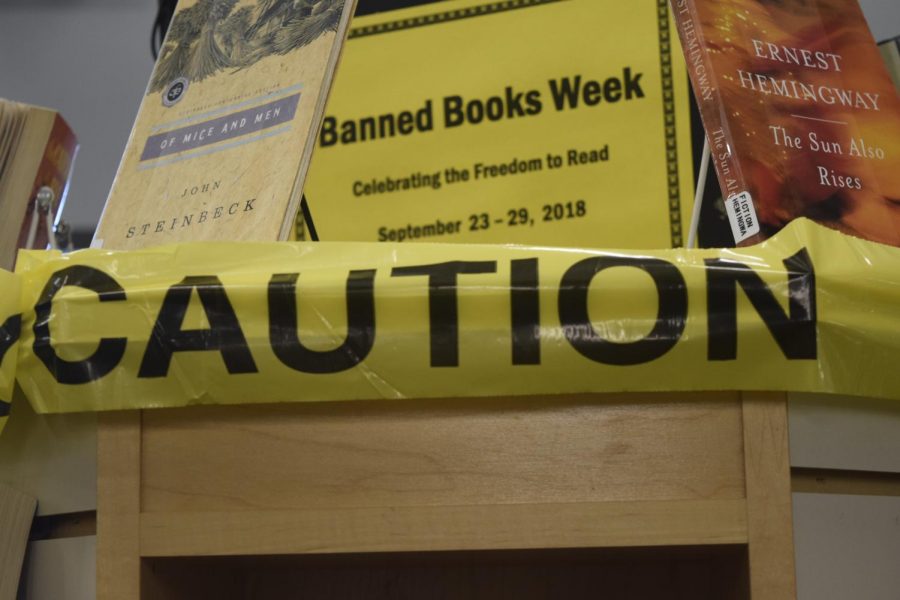 Banned+book+week+stand+in+Littleton+Colo.%2C+at+the+Edwin+A.+Bemis+public+library%2C+Sept.+24%2C+2018.