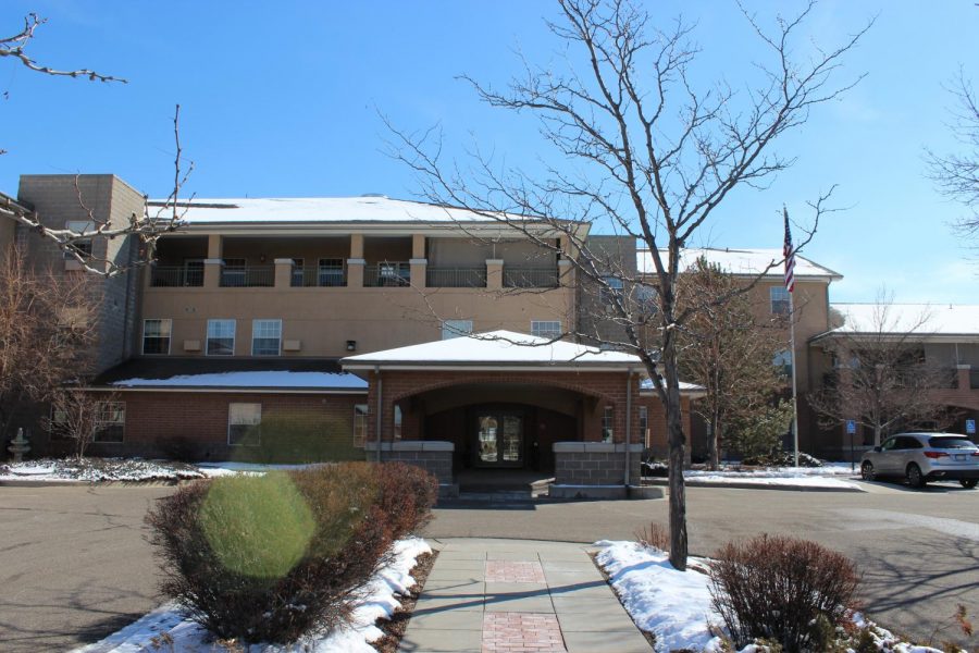 The main entrance and walkway of the Libby Bortz Assisted Living Center. The bricks on the sidewalk provide the names of many different people, perhaps people who have departed or people who helped this center come to life. March 5, 2019 