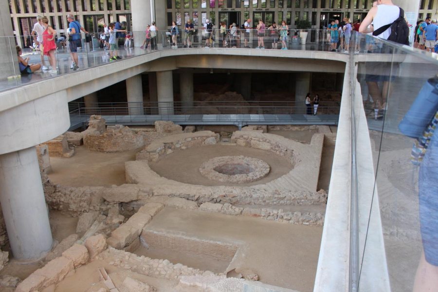 An overlook of the neighborhood ruins underneath the Acropolis Museum in Athens, Greece. The excavations have recently opened to the public. Photo taken on Monday, June 24,2019.