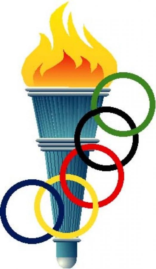 A stock photo of the Olympic torch. the rings around the flame represent the Olympic symbol. 