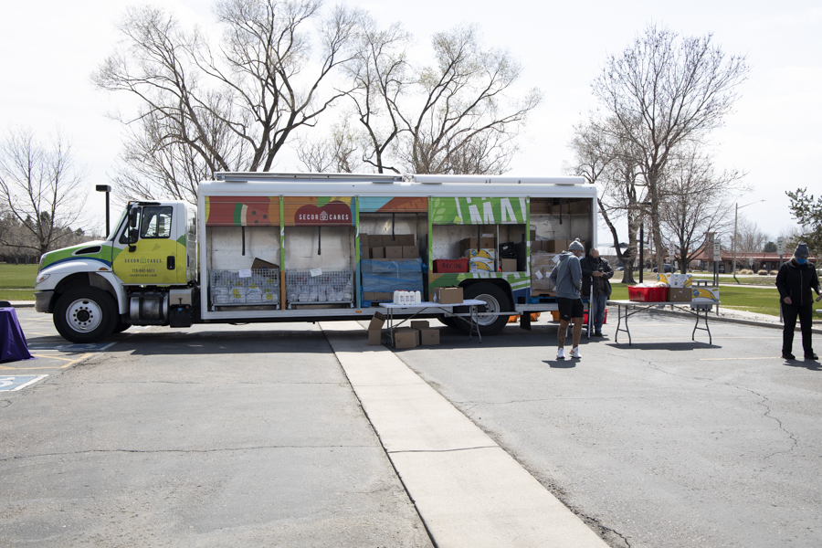 Secor Cares Mobile Food Truck sits in the ACC parking lot. April 14, 2021. 