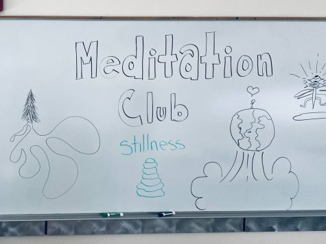 The Meditation Club – dry erase art from club members. Taken March 24, 2022.