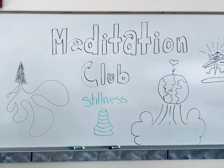 The+Meditation+Club+%E2%80%93+dry+erase+art+from+club+members.+Taken+March+24%2C+2022.