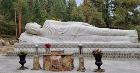 A photo of a statue onsite at the Compassionate Dharma Cloud Monastery.  