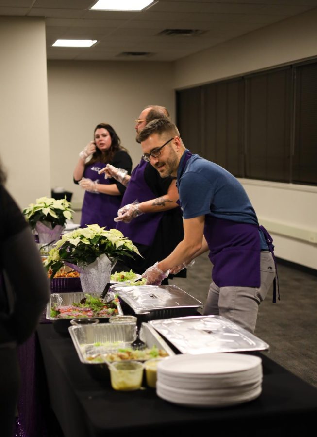 Dan Balski serving food at the First-Generation Celebration at the Arapahoe Community College, Littleton Campus on Nov. 7, 2022.