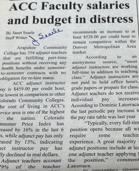 Throwback Thursday: ACC Faculty salaries and budget in distress