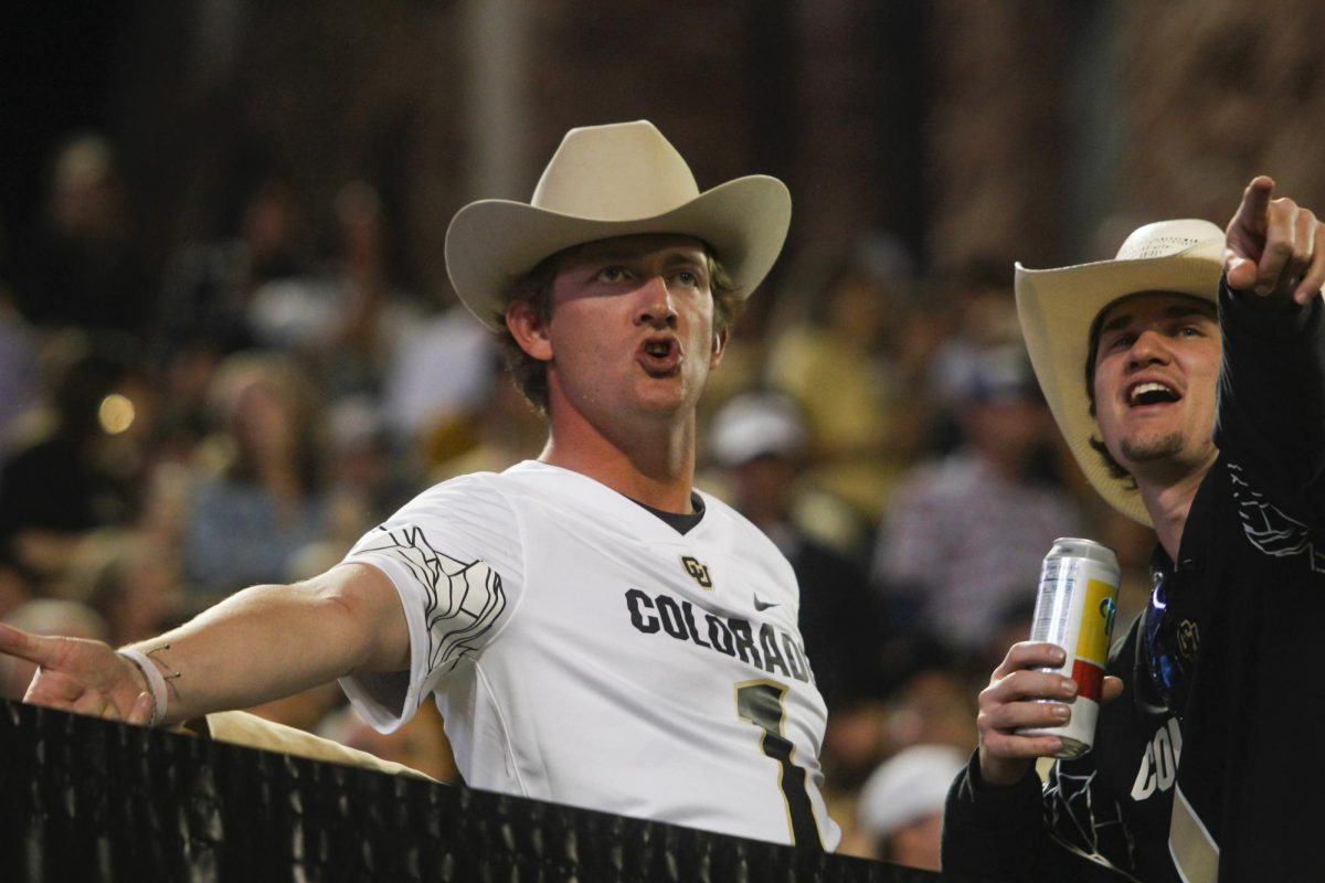 Colorado fans voice their displeasure over a penalty on the Colorado defense during CU's 31-28 loss to Kansas State on Oct. 12, 2024.