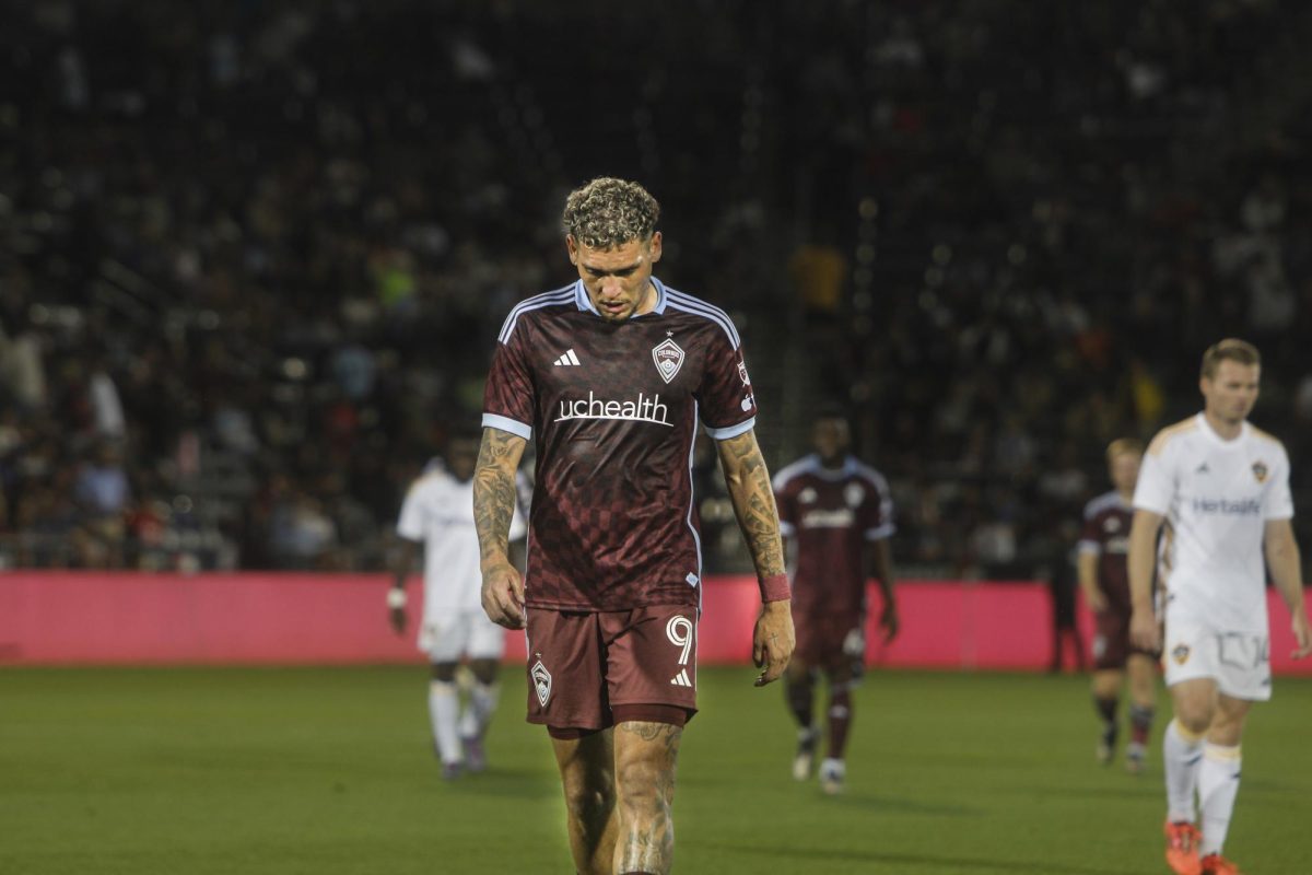 Forward, Rafael Navarro, walks off the field after the Colorado Rapids 1-3 loss to the LA Galaxy. 