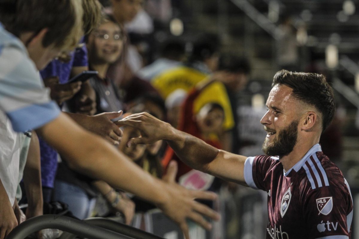 Defender, Keegan Rosenberry shakes hands with hands after the Colorado Rapids 1-3 loss to the Los Angeles Galaxy.