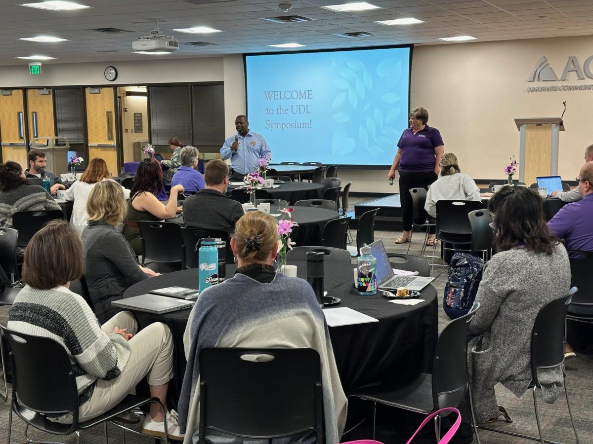 Samuel Haynes (Left) and Lisa Matye-Edwards (Right) presenting at the UDL Symposium on November 1 2024 in Littleton, Colo. 
Photo Provided by: Vicki Aycock