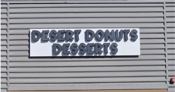 Pictured is Desert Donuts Desserts sign